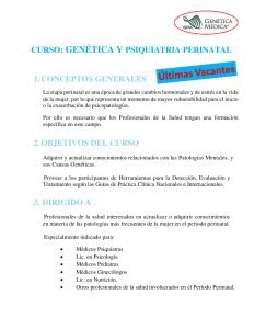 Curso Psiquiatría y Genética Perinatal GPA Genética Médica 11