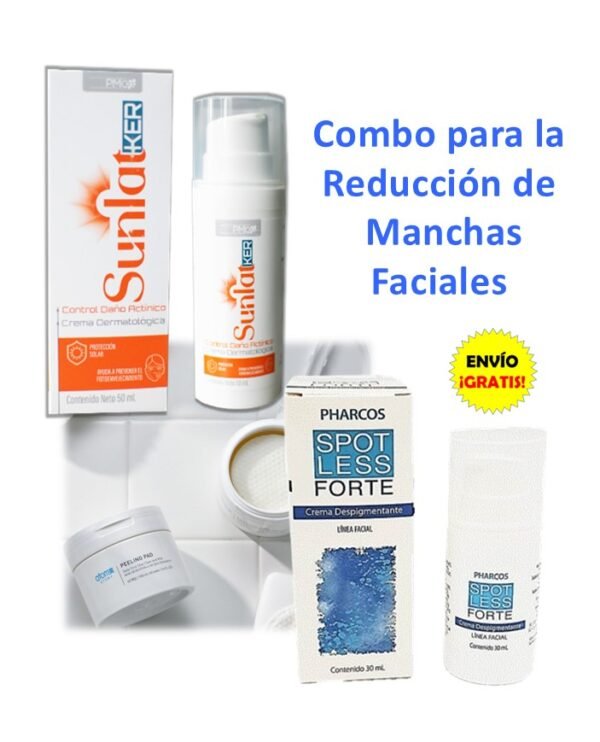 KIT Despigmentante Spotless Forte + Sunlatker + PeelingPad